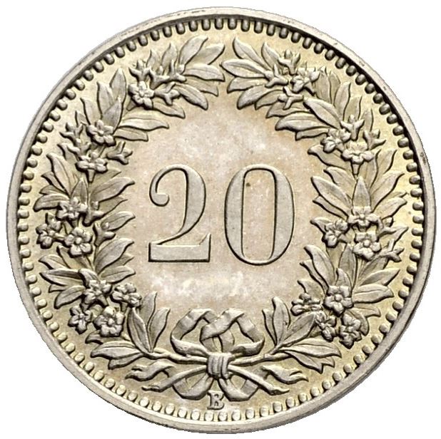 Switzerland | Swiss | 20 Rappen Coin | Goddess of Liberty Libertas | KM29a | 1939 - 2021