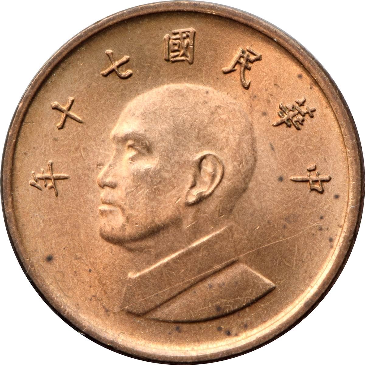 Taiwan | 1 New Dollar Coin | Chiang Kai-shek | Y:551, Schön:21 | 1981 - 2023