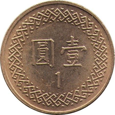 Taiwan | 1 New Dollar Coin | Chiang Kai-shek | Y:551, Schön:21 | 1981 - 2023