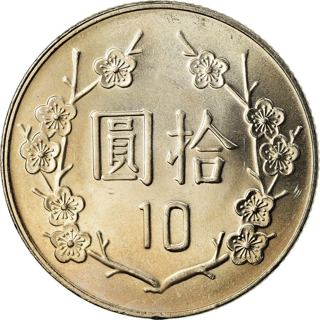 Taiwan | 10 New Dollars Coin | Chiang Kai-shek | Y:553, Schön:23 | 1981 - 2010