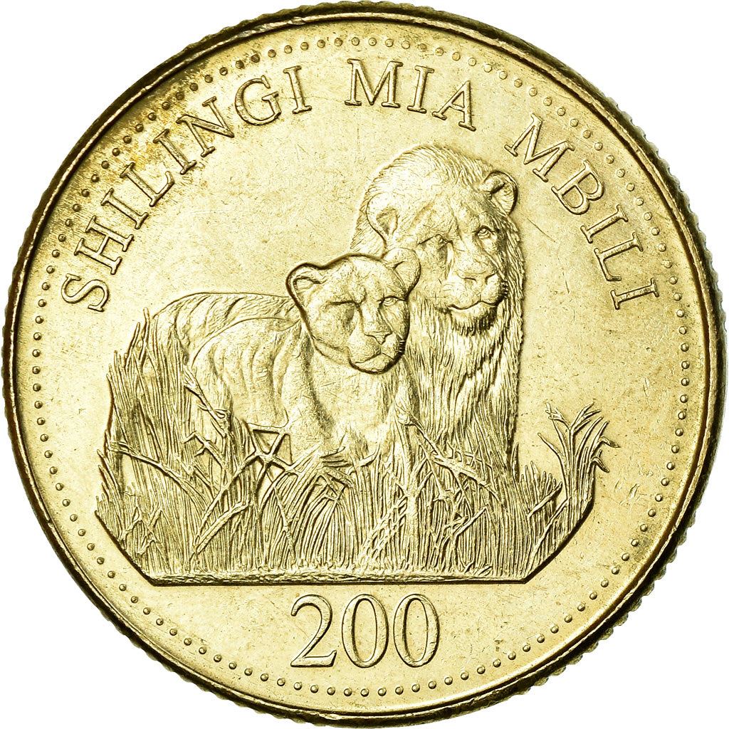 Tanzania | 200 Shilingi Coin | Lions | Km:34 | 1998 - 2014