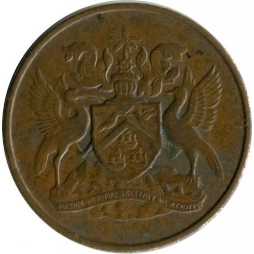 Trinidad and Tobago 1 Cent Coin | Queen Elizabeth II | KM1 | 1966 - 1973