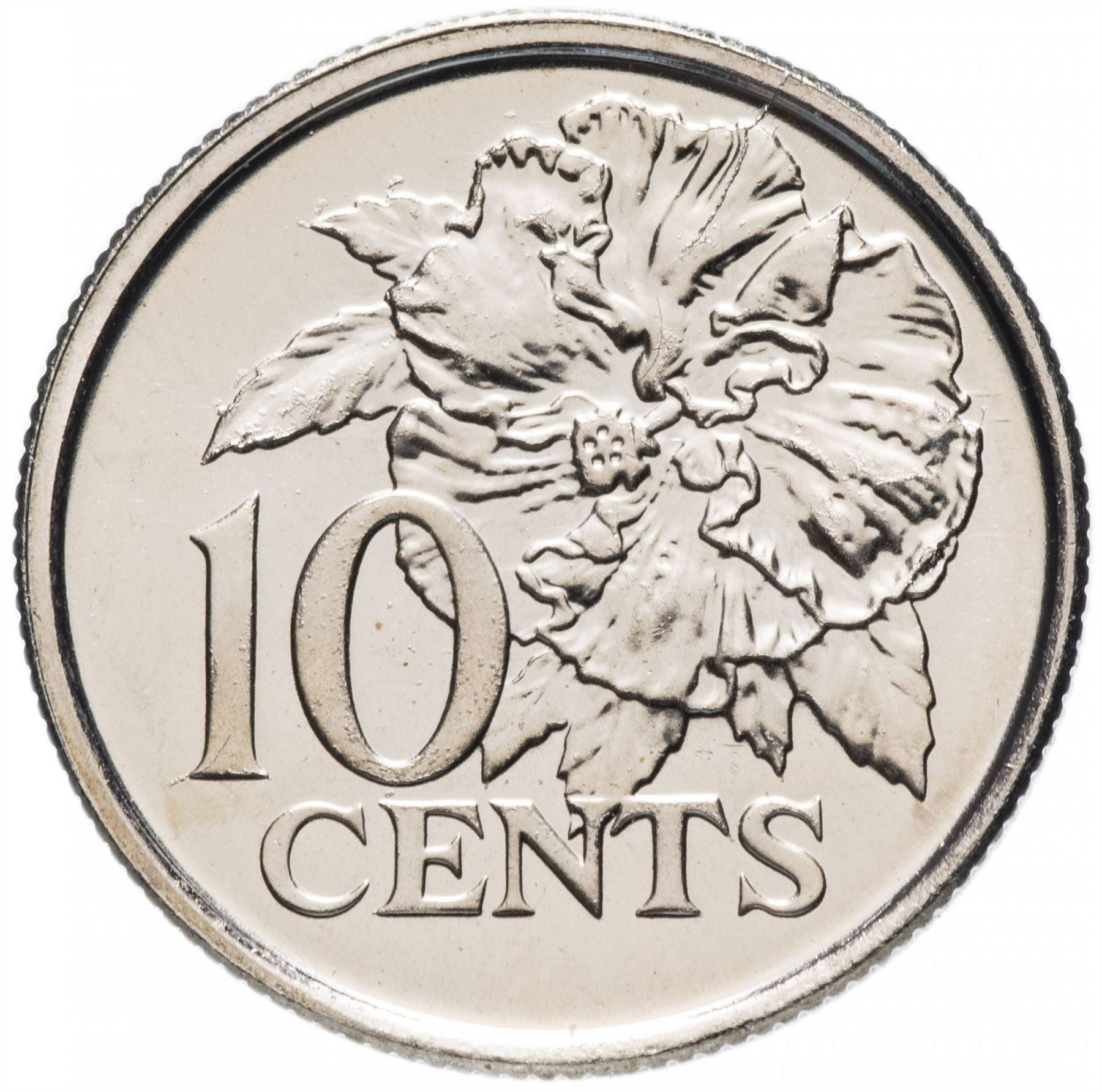 Trinidad and Tobago 10 Cents Coin | Flaming Hibiscus | KM31 | 1976 - 2017