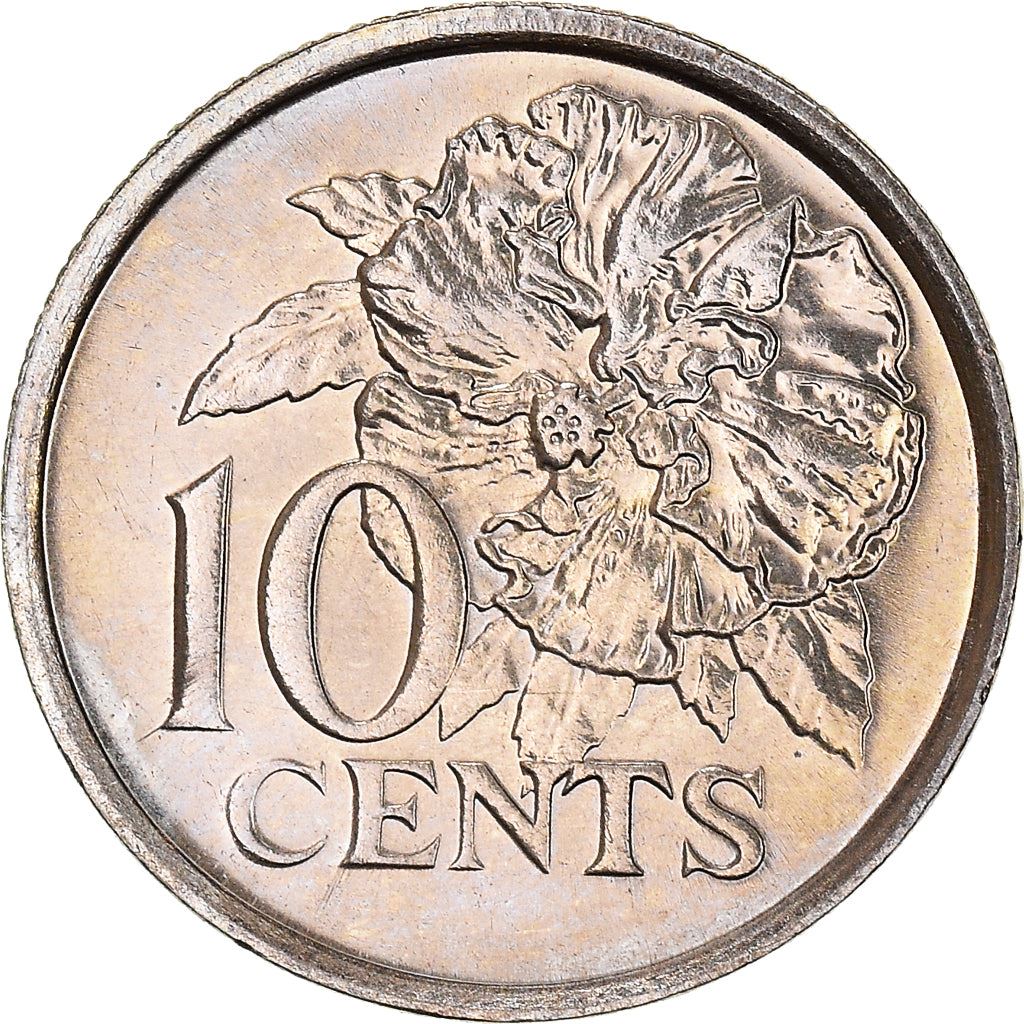 Trinidad and Tobago 10 Cents Coin | Flaming Hibiscus | KM31 | 1976 - 2017