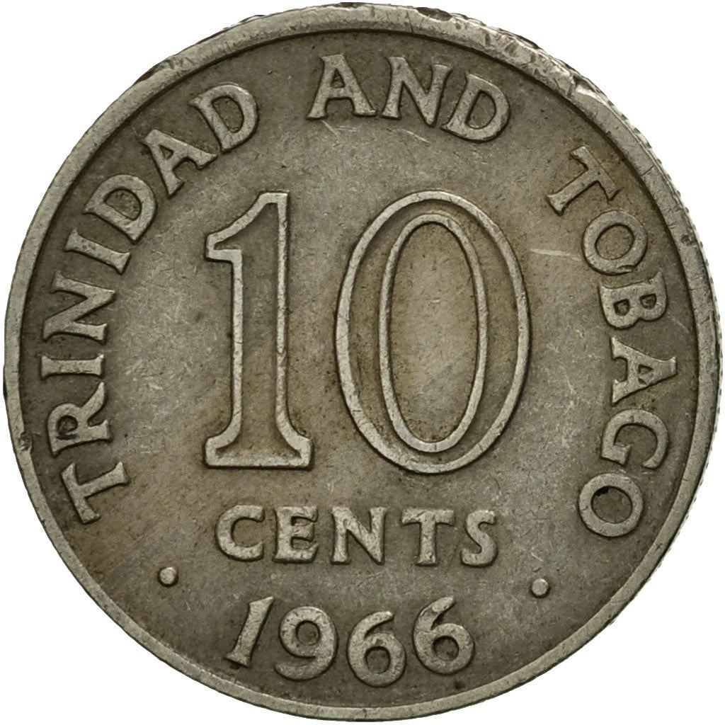 Trinidad and Tobago 10 Cents Coin | Queen Elizabeth II | KM3 | 1966 - 1972