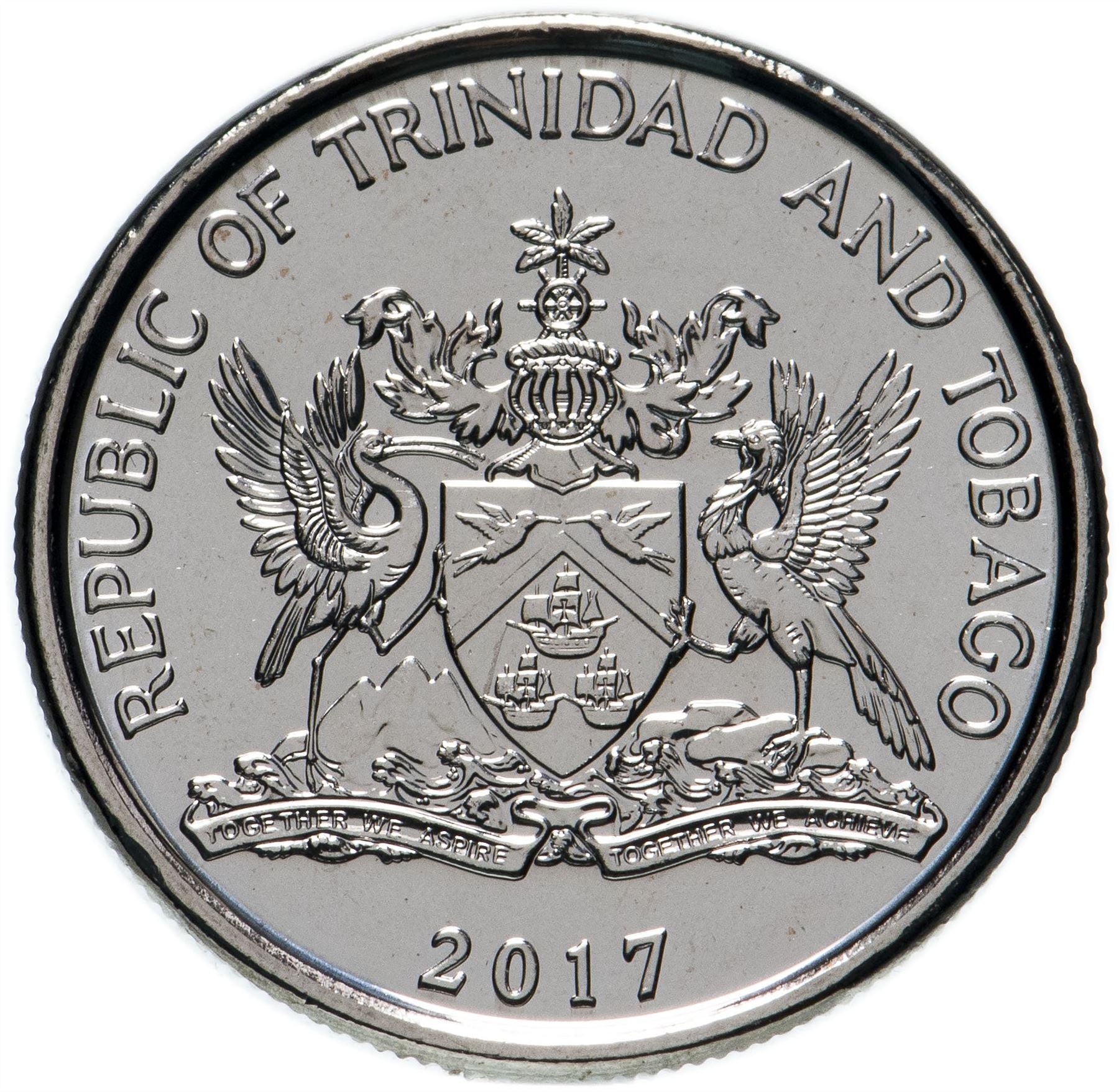 Trinidad and Tobago 25 Cents Coin | Warszewiczia Coccinea | 2017