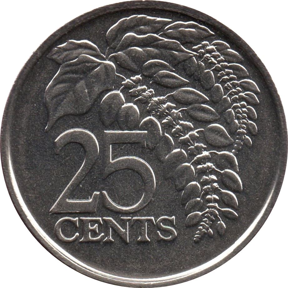 Trinidad and Tobago 25 Cents Coin | Warszewiczia Coccinea | 2017