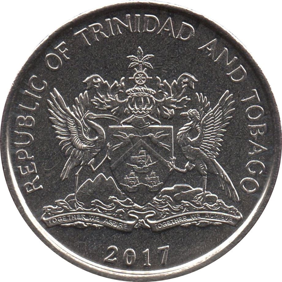 Trinidad and Tobago 25 Cents Coin | Warszewiczia Coccinea | 2017