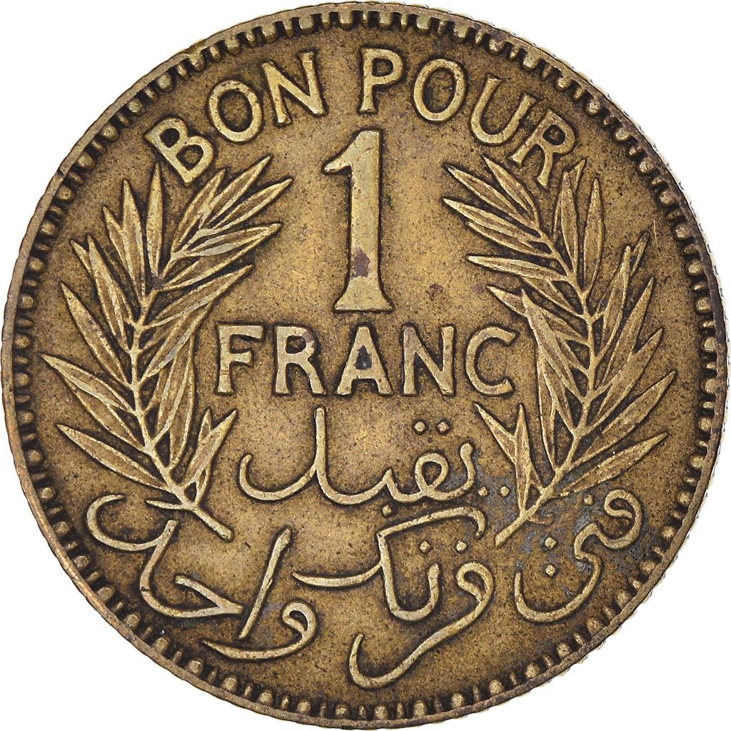 Tunisia | 1 Franc Coin | Chambers of Commerce Coinage | KM247 | 1921 - 1945