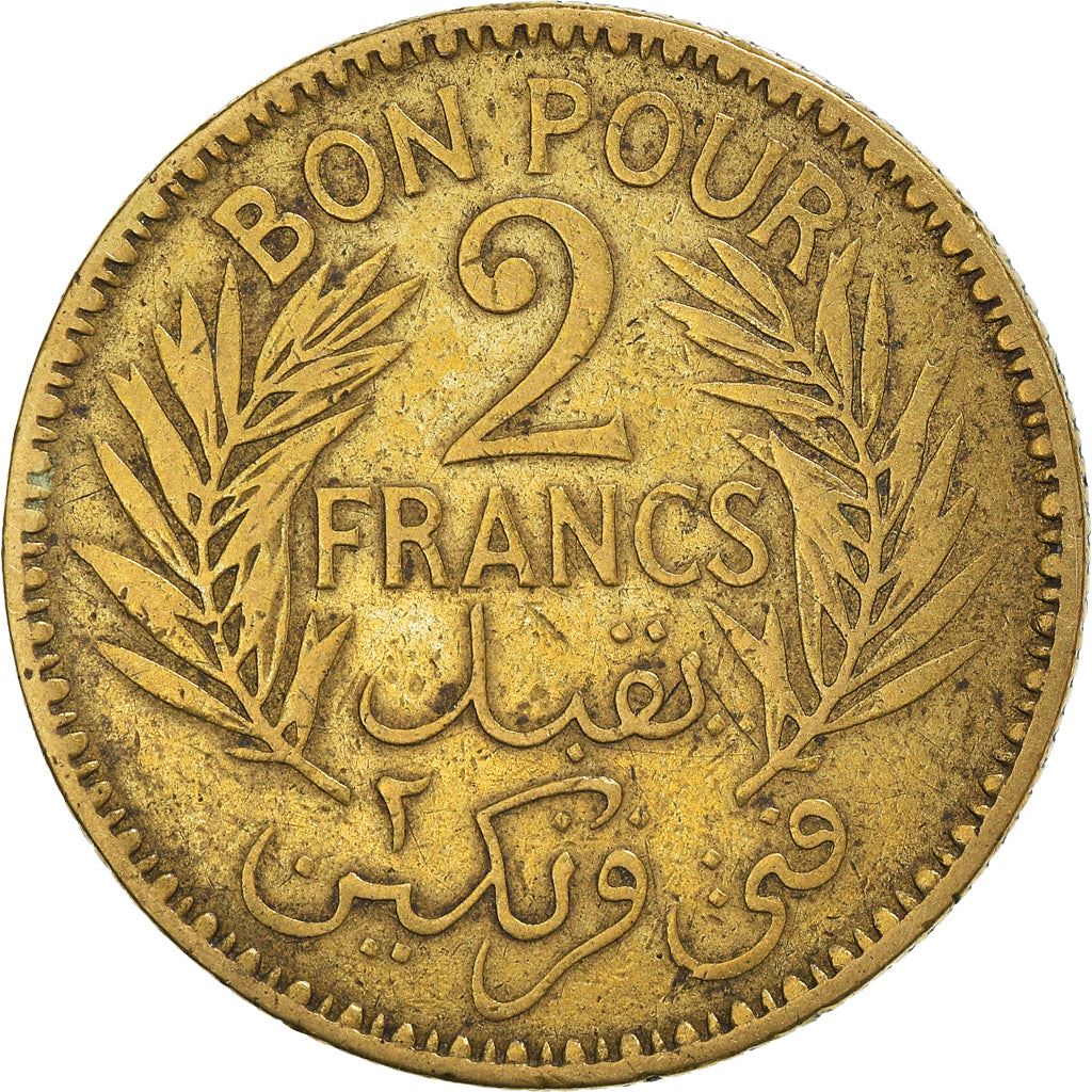 Tunisia |2 Francs Coin | Chambers of Commerce Coinage | KM248 | 1921 - 1945