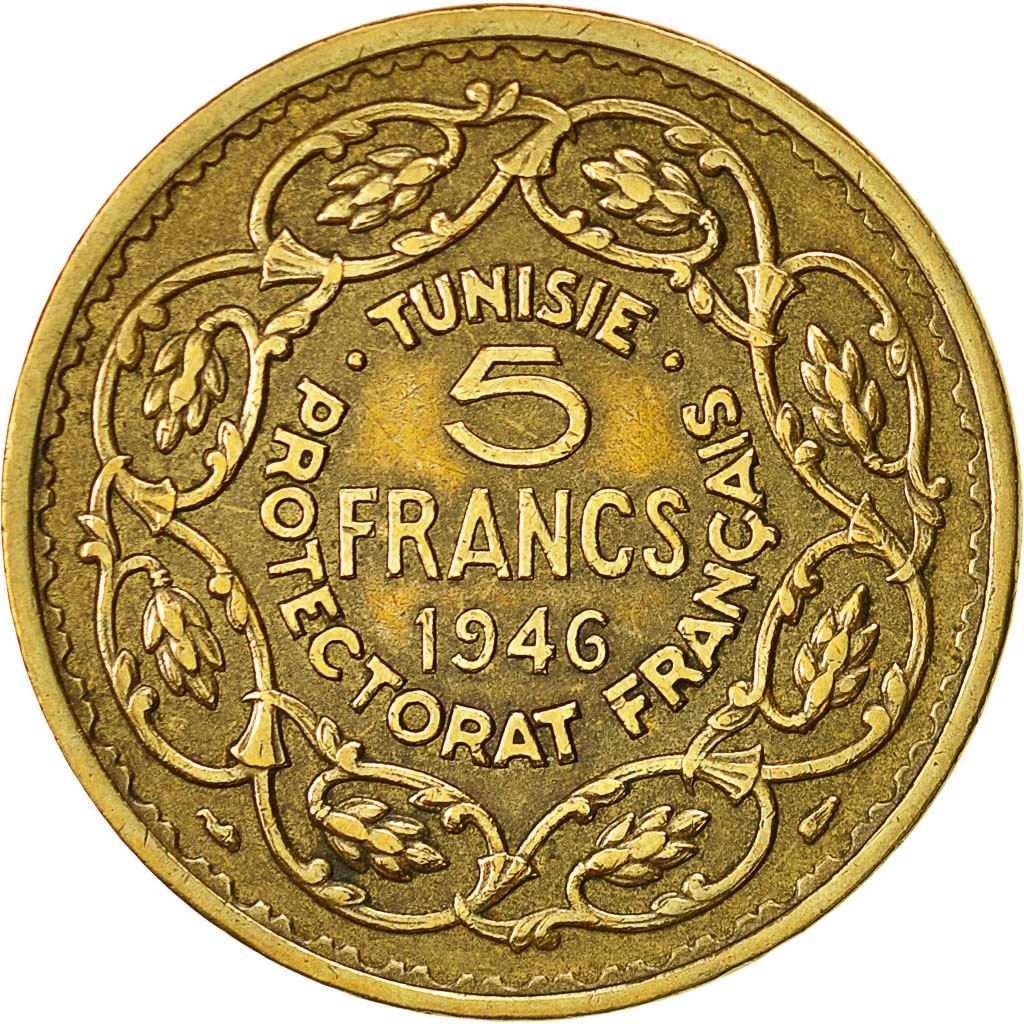 Tunisia | 5 Francs Coin | Muhammad VIII | KM273 | 1946