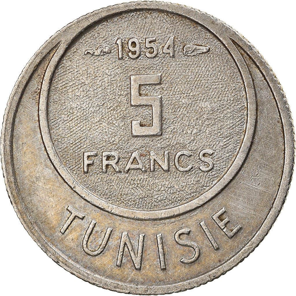 Tunisia | 5 Francs Coin | Muhammad VIII | KM277 | 1954 - 1957