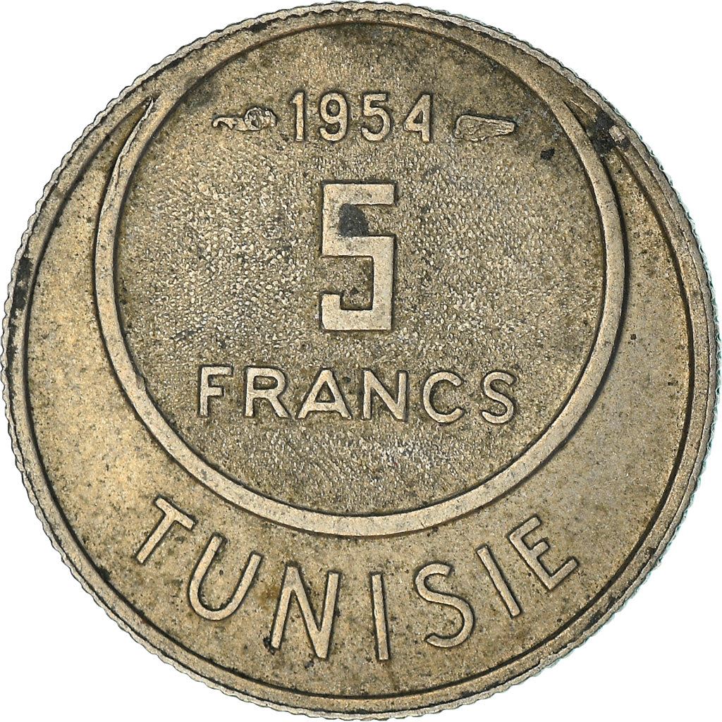 Tunisia | 5 Francs Coin | Muhammad VIII | KM277 | 1954 - 1957