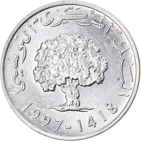 Tunisia | 5 Milliemes Coin | KM348 | 1997 - 2005