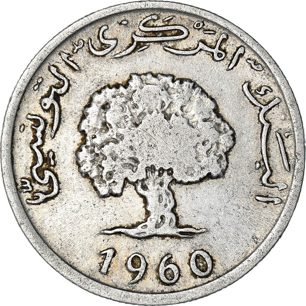 Tunisia 5 Millimes Coin KM282 1960 - 1996