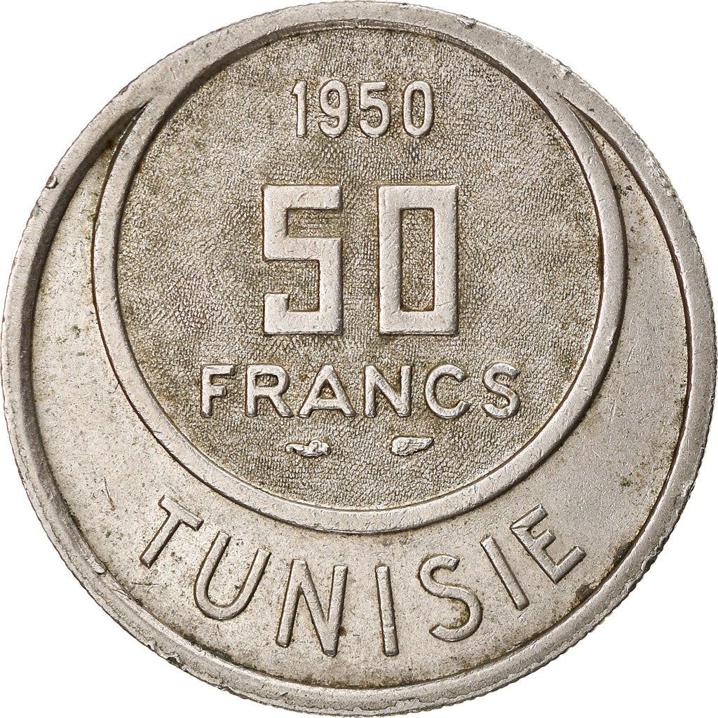 Tunisia | 50 Francs Coin | Muhammad VIII | KM275 | 1950 - 1957