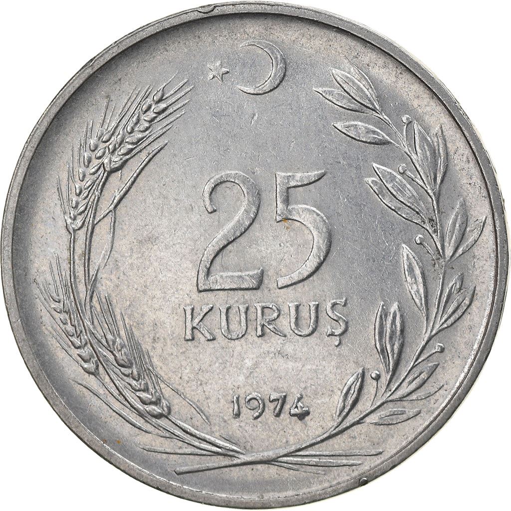 Turkey | 25 Kuruş Coin | KM892.3| 1967 - 1978