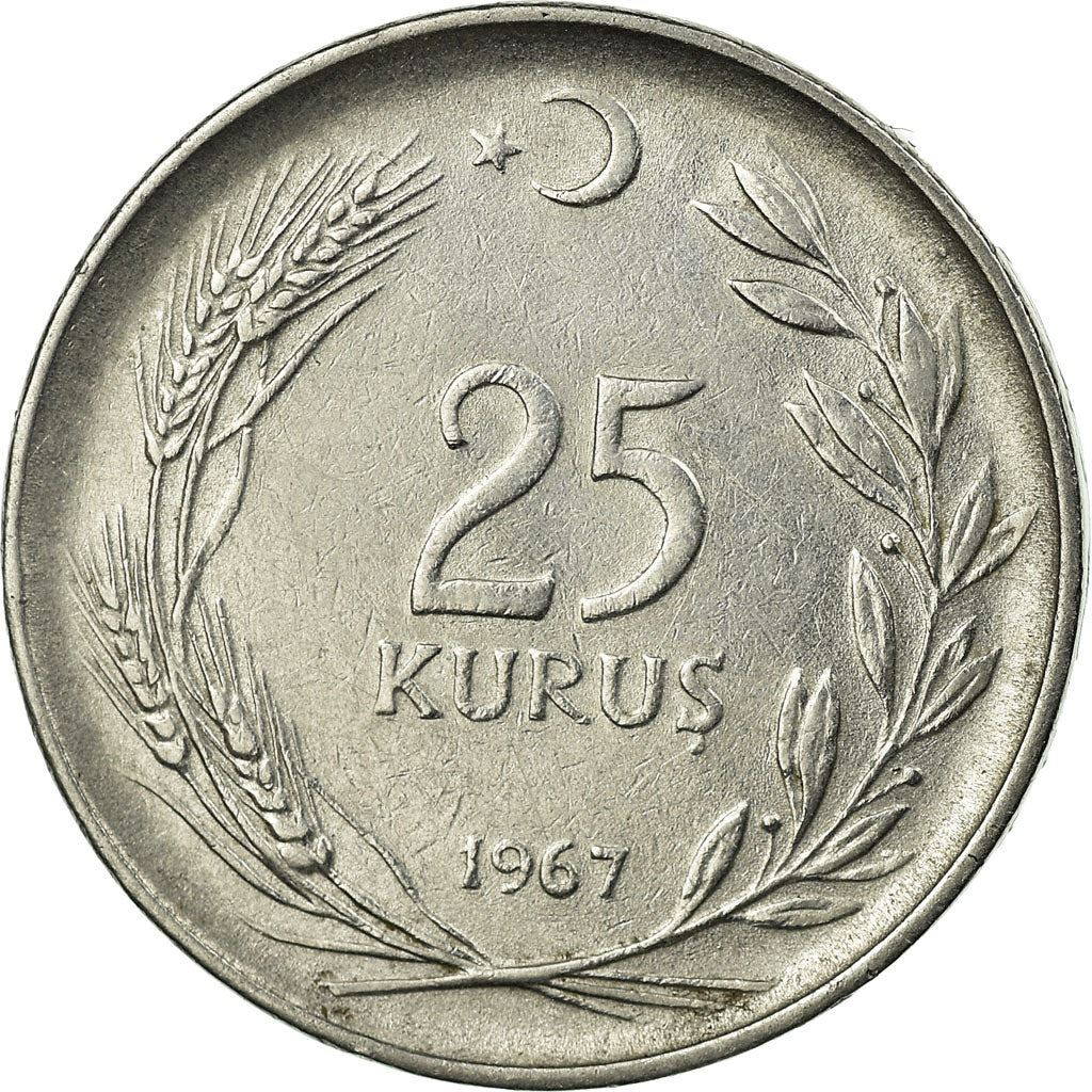 Turkey | 25 Kuruş Coin | KM892.3| 1967 - 1978