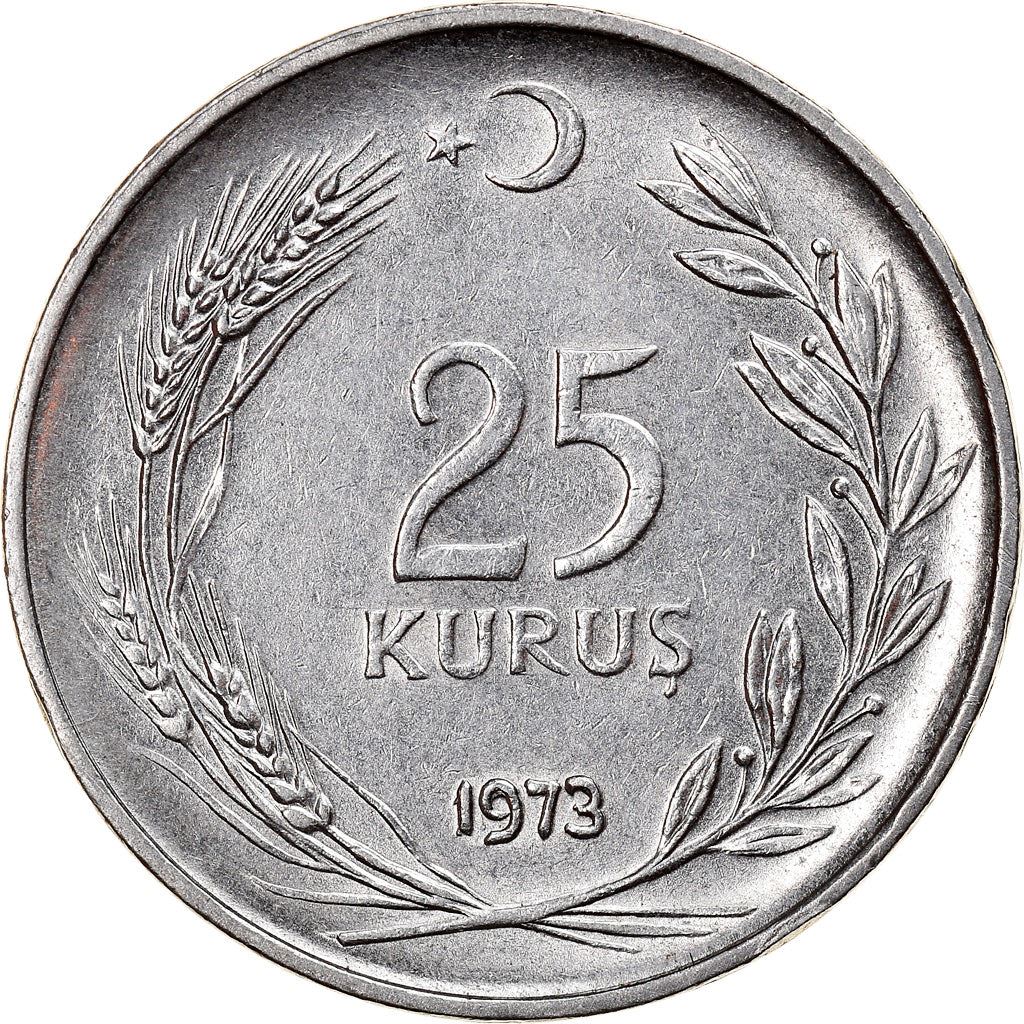 Turkey | 25 Kuruş Coin | KM892.3| 1967 - 1978