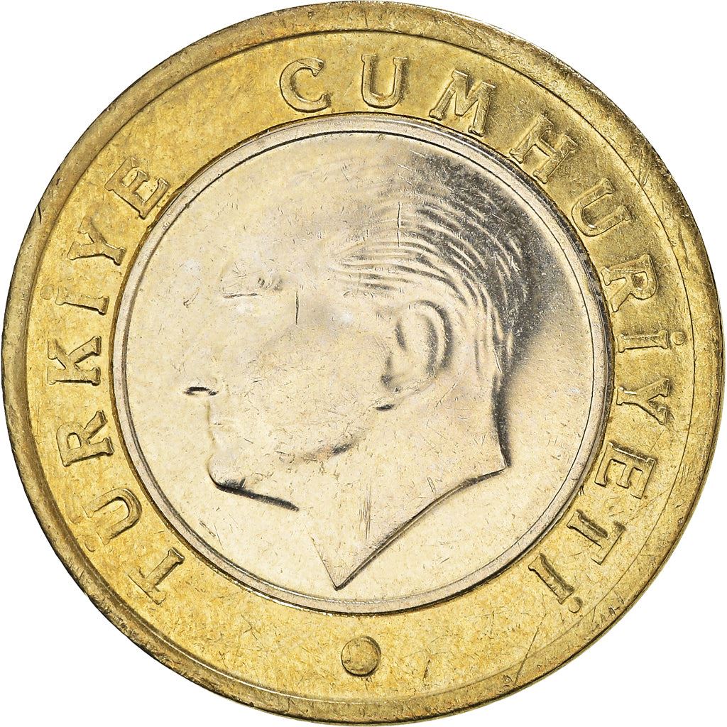 Turkey Coin Turkish 1 Lira | President Mustafa Kemal Ataturk | Moon Star | KM1244 | 2009 - 2021