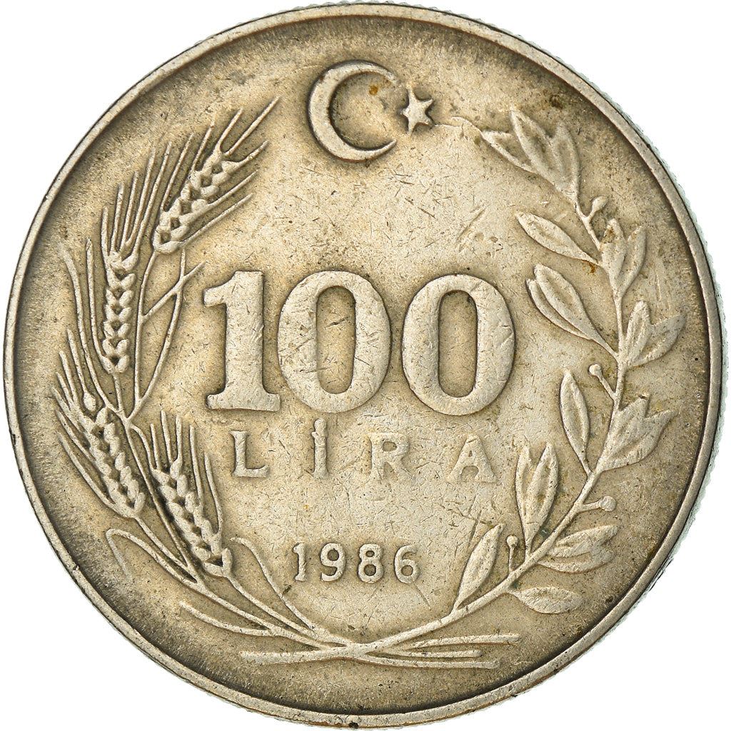 Turkey Coin Turkish 100 Lira | President Mustafa Kemal Ataturk | Moon Star | KM967 | 1984 - 1988