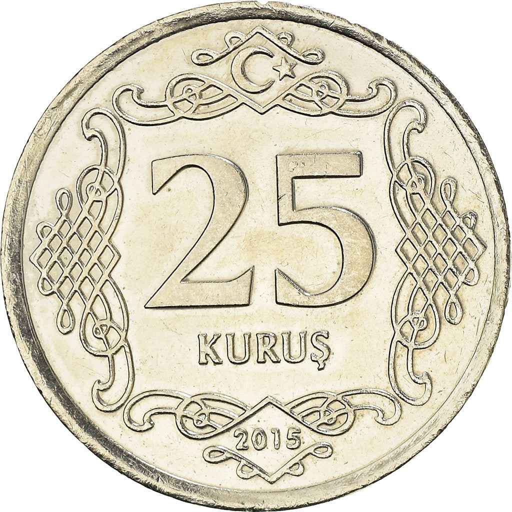 Turkey Coin Turkish 25 Kurus | President Mustafa Kemal Ataturk | Moon Star | KM1242 | 2009 - 2021