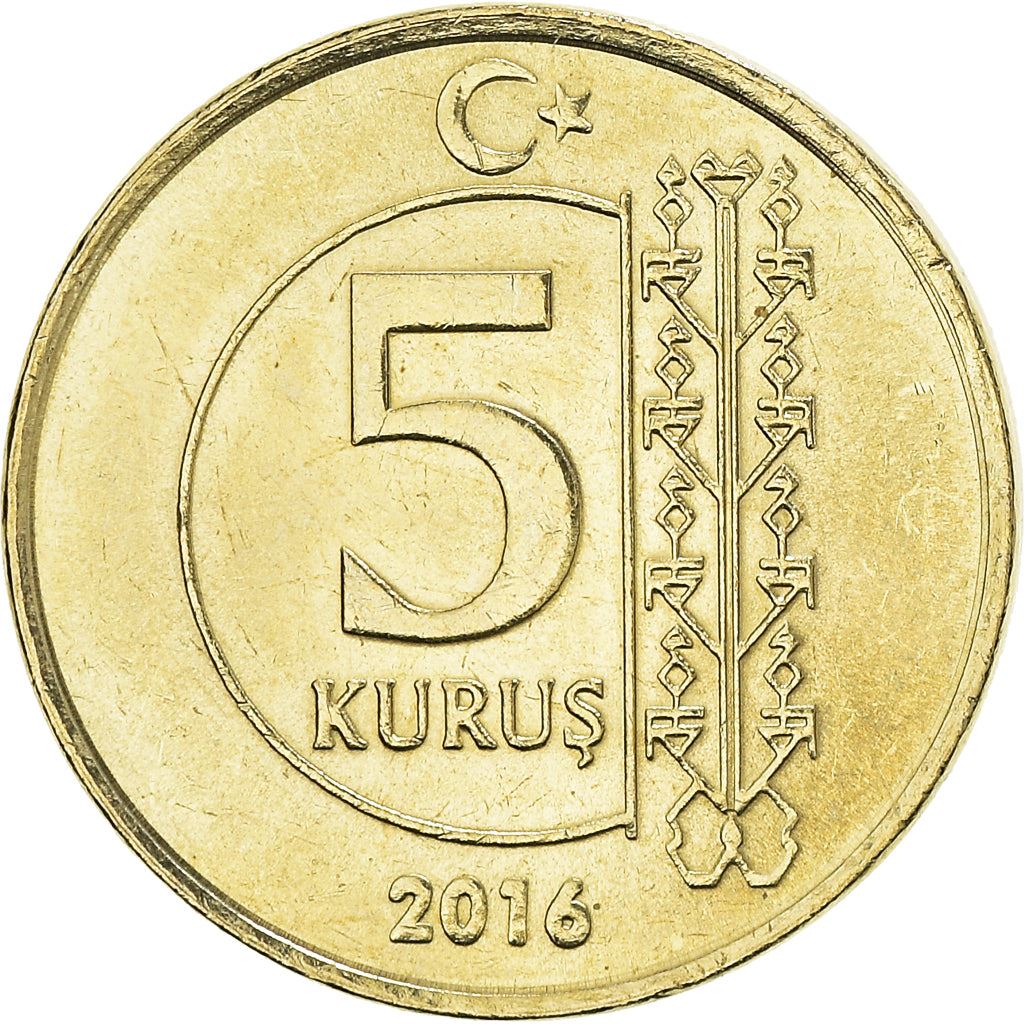 Turkey Coin Turkish 5 Kurus | President Mustafa Kemal Ataturk | KM1240 | 2009 - 2021