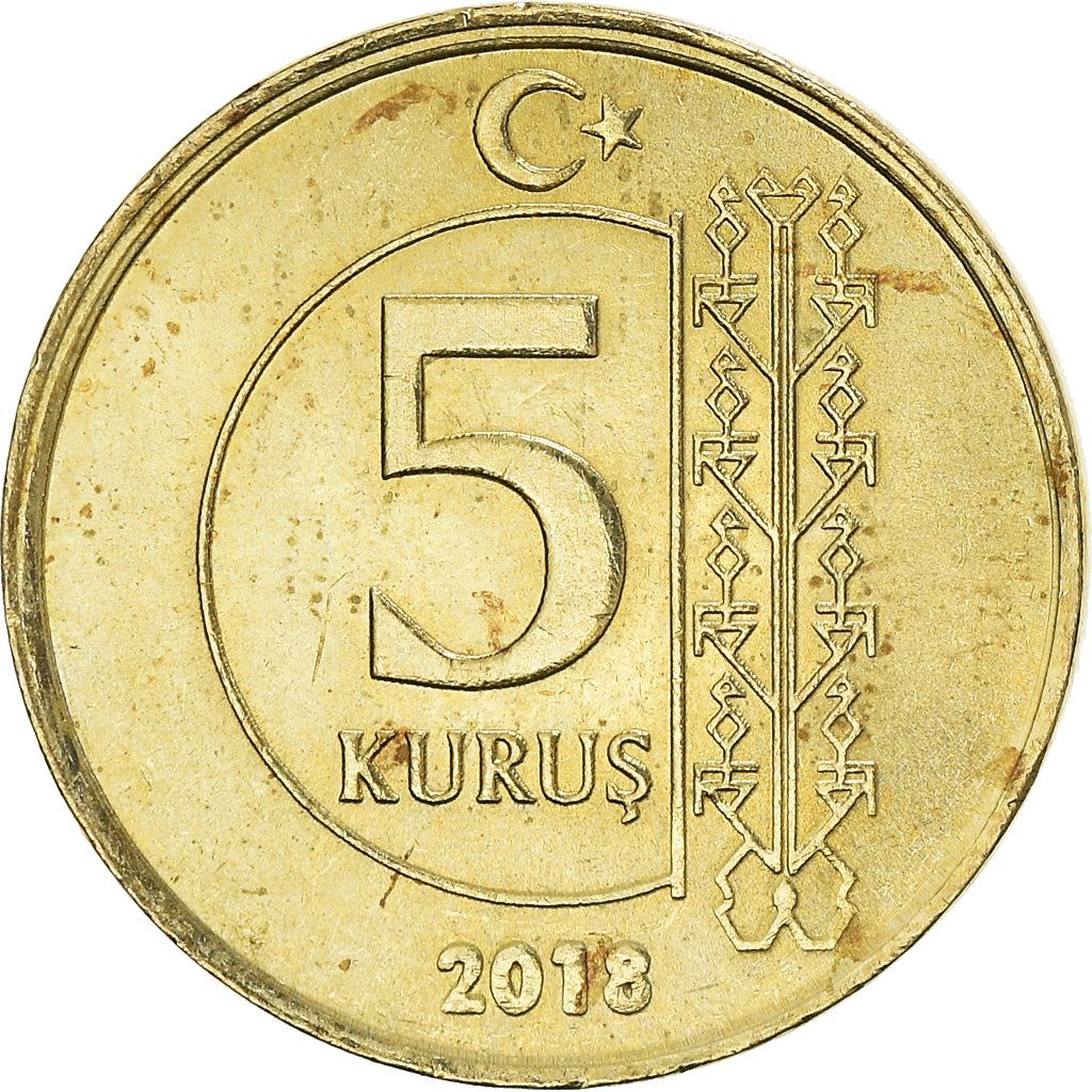 Turkey Coin Turkish 5 Kurus | President Mustafa Kemal Ataturk | KM1240 | 2009 - 2021