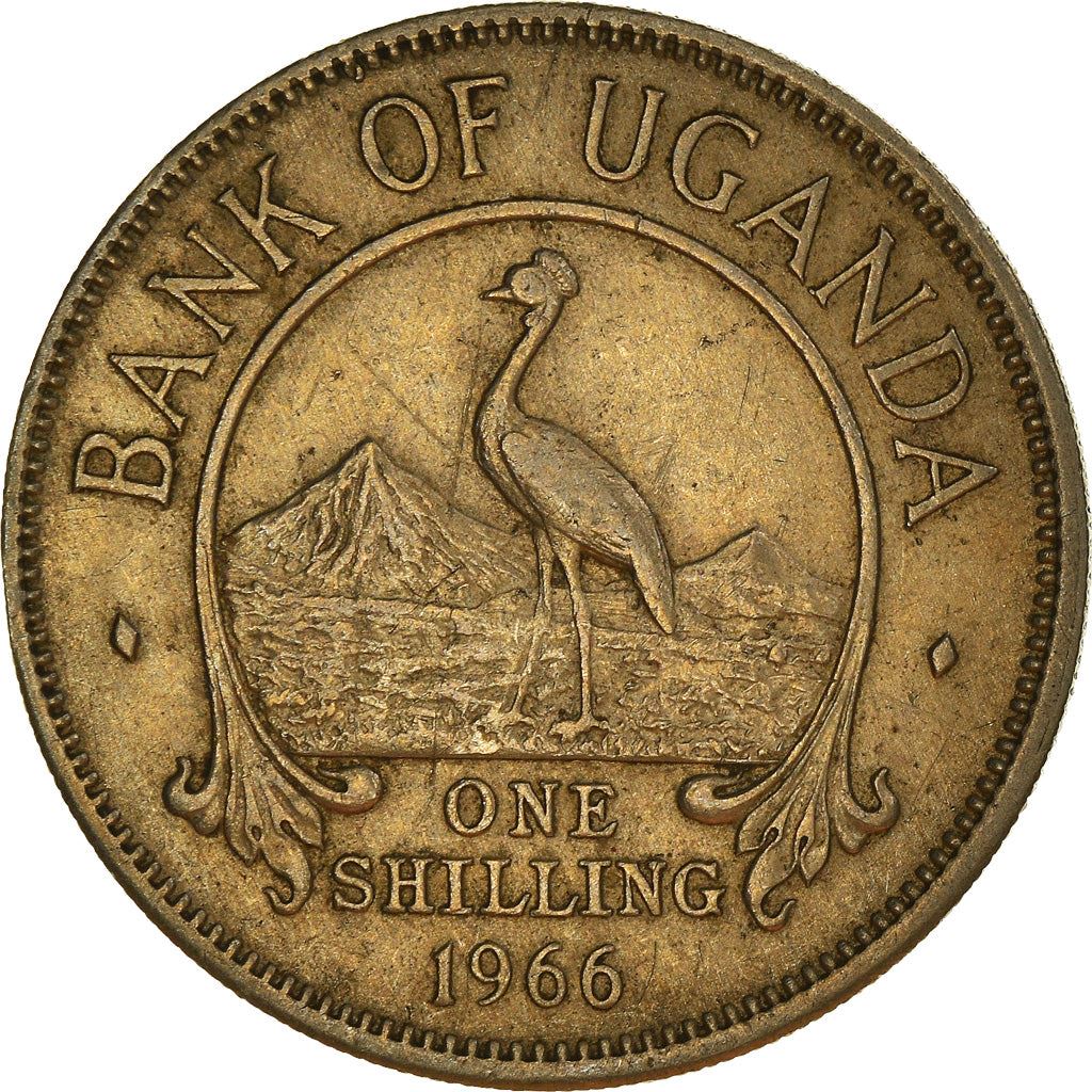 Uganda | 1 Shilling Coin | Grey Crowned Crane | KM5 | 1966 - 1975