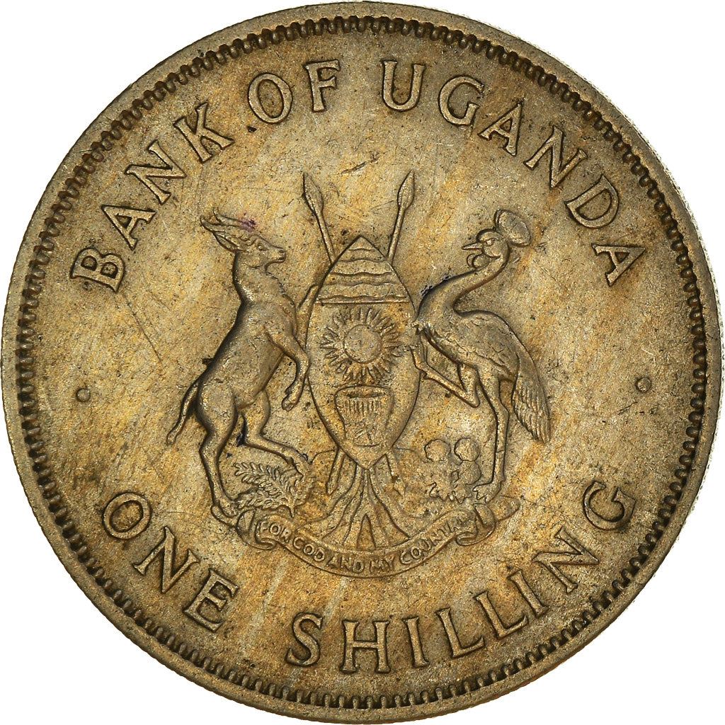 Uganda | 1 Shilling Coin | Grey Crowned Crane | KM5 | 1966 - 1975