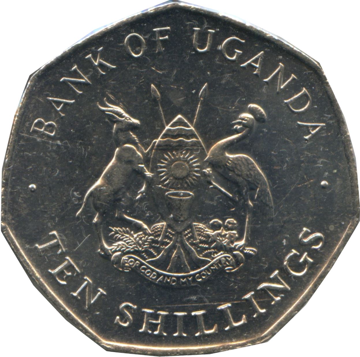 Uganda | 10 Shillings Coin | Barries | Bowl | KM30 | 1987