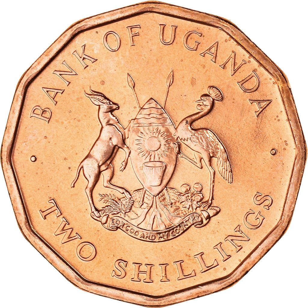 Uganda | 2 Shillings Coin | Cotton Sprig | KM28 | 1987