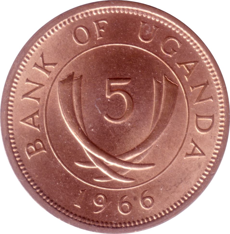 Uganda | 5 Cents Coin | KM1 | 1966 - 1975