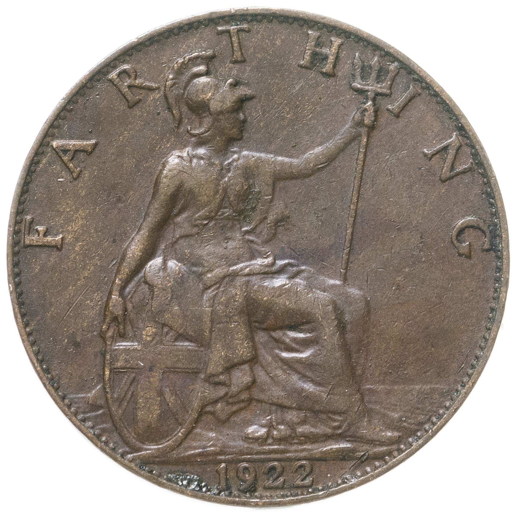 United Kingdom 1 Farthing - George V | Coin KM808 1911 - 1925