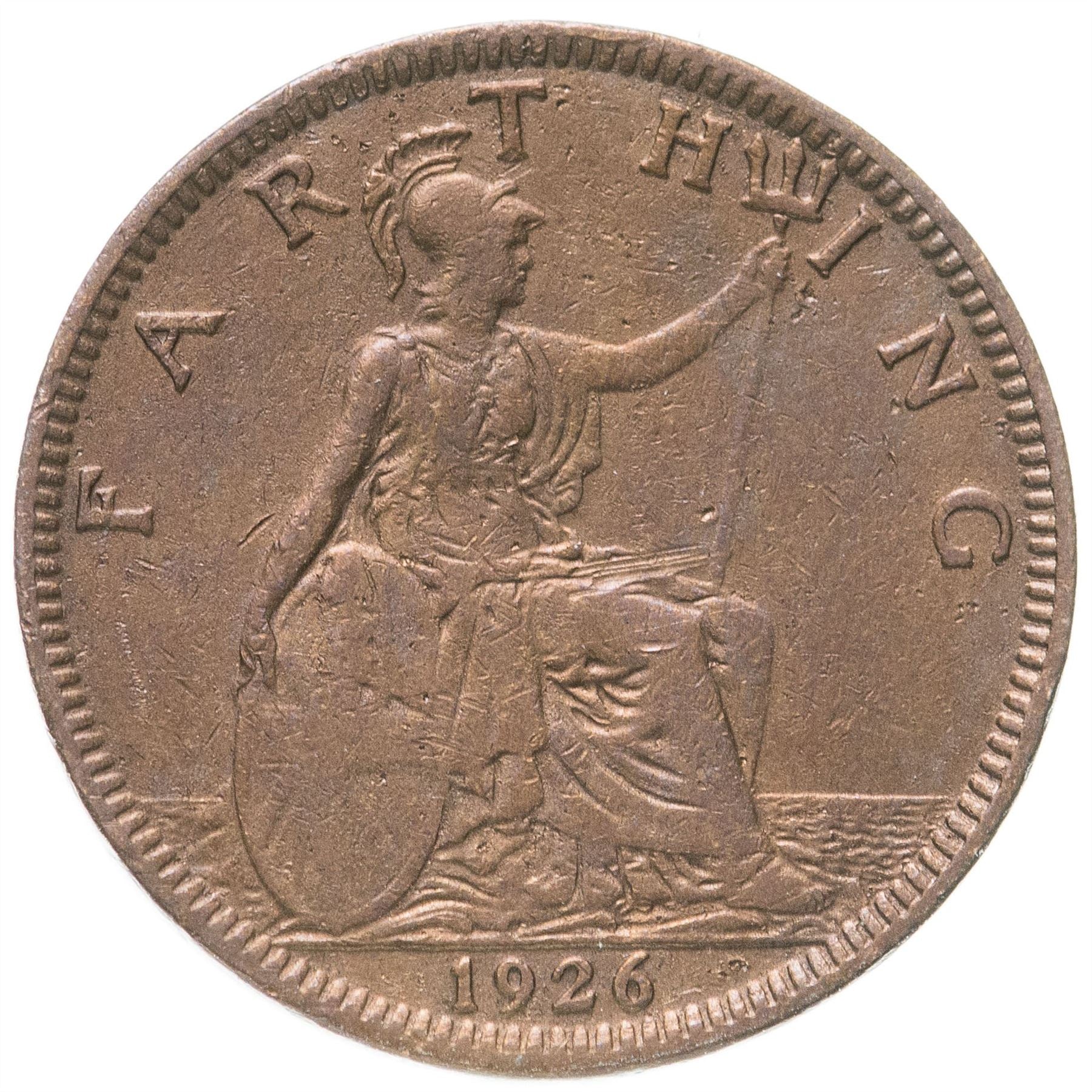 United Kingdom 1 Farthing - George V modified effigy | Coin KM825 1926 - 1936