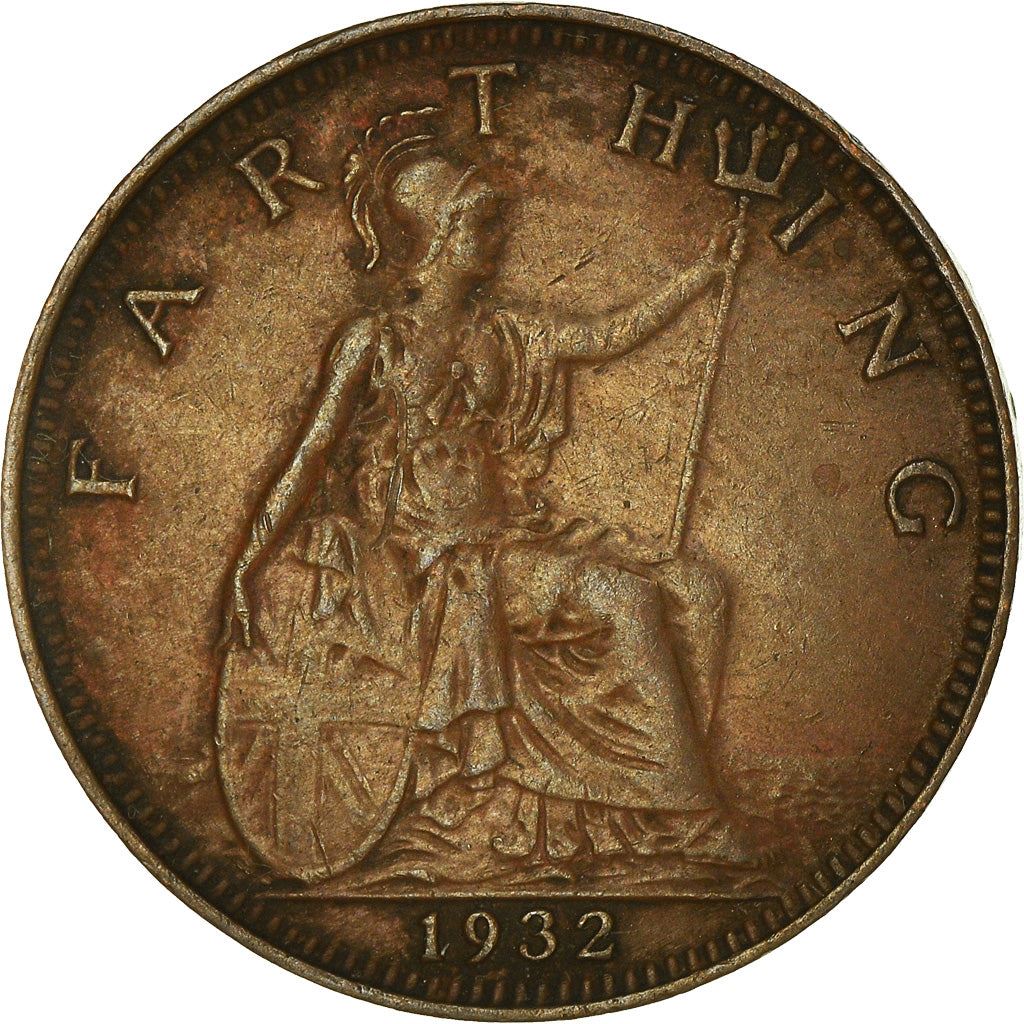 United Kingdom 1 Farthing - George V modified effigy | Coin KM825 1926 - 1936