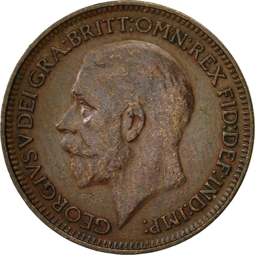 United Kingdom 1 Farthing - George V modified effigy | Coin KM825 1926 - 1936