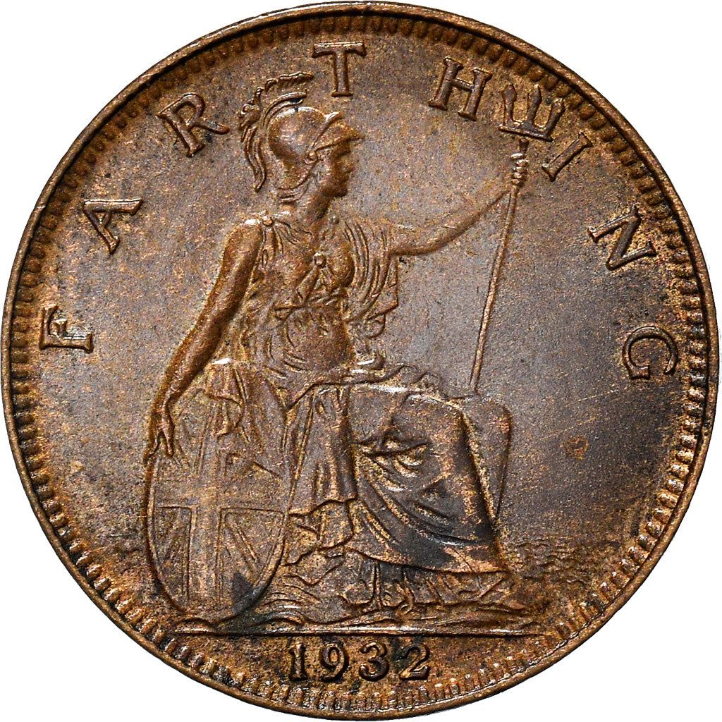 United Kingdom 1 Farthing - George V modified effigy | Coin KM825 1926 - 1936