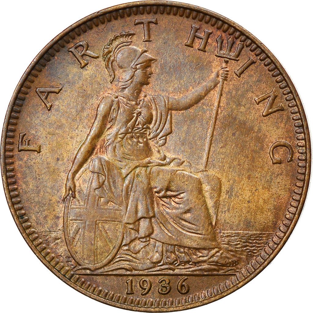 United Kingdom 1 Farthing - George V modified effigy | Coin KM825 1926 - 1936