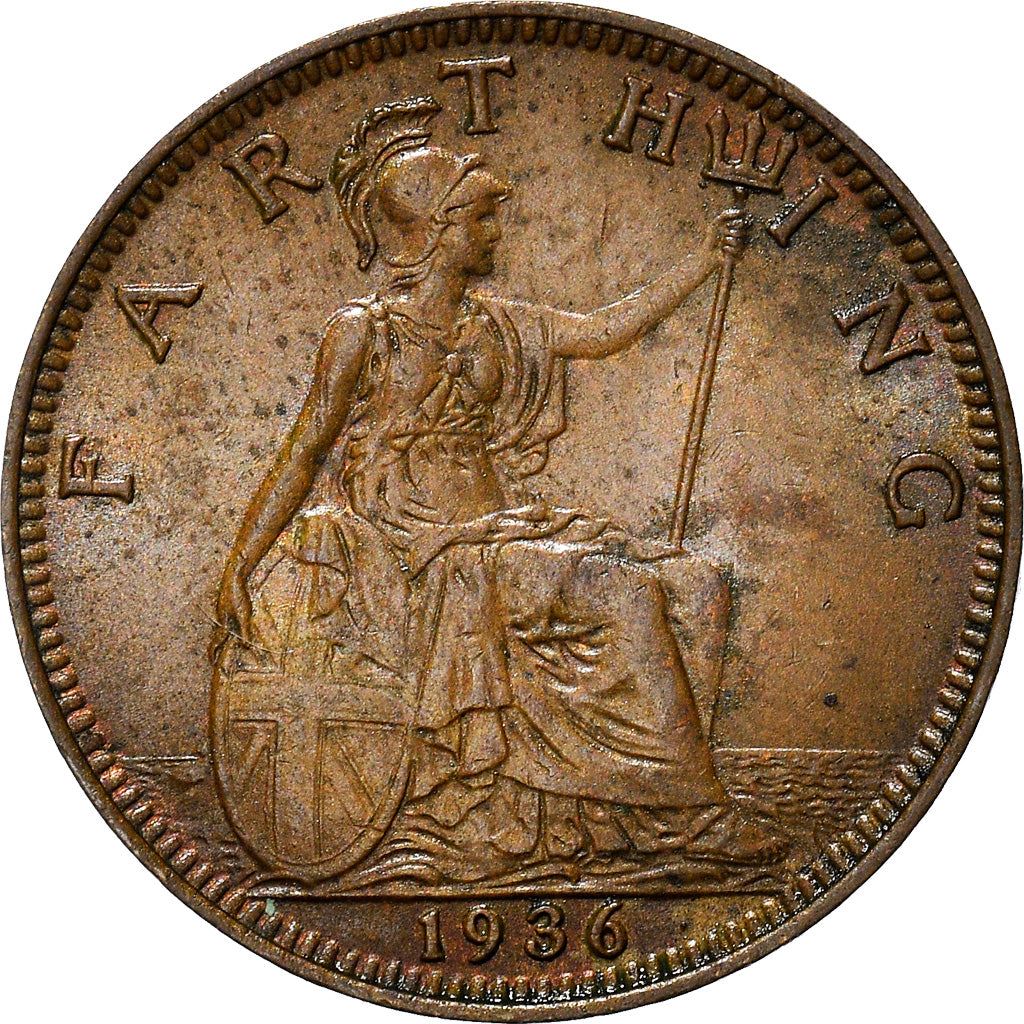 United Kingdom 1 Farthing - George V modified effigy | Coin KM825 1926 - 1936