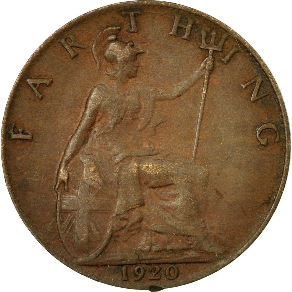 United Kingdom 1 Farthing - George V modified effigy | Coin KM825 1926 - 1936