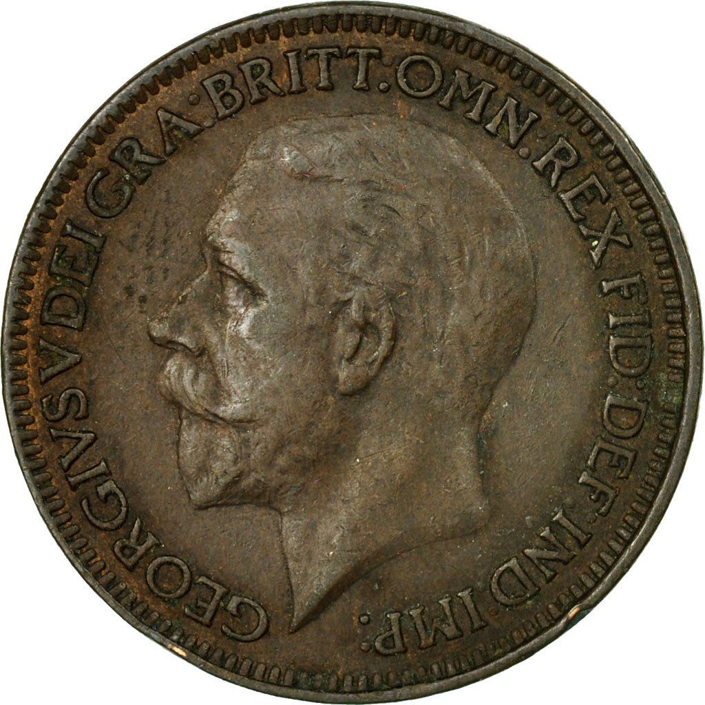 United Kingdom 1 Farthing - George V modified effigy | Coin KM825 1926 - 1936