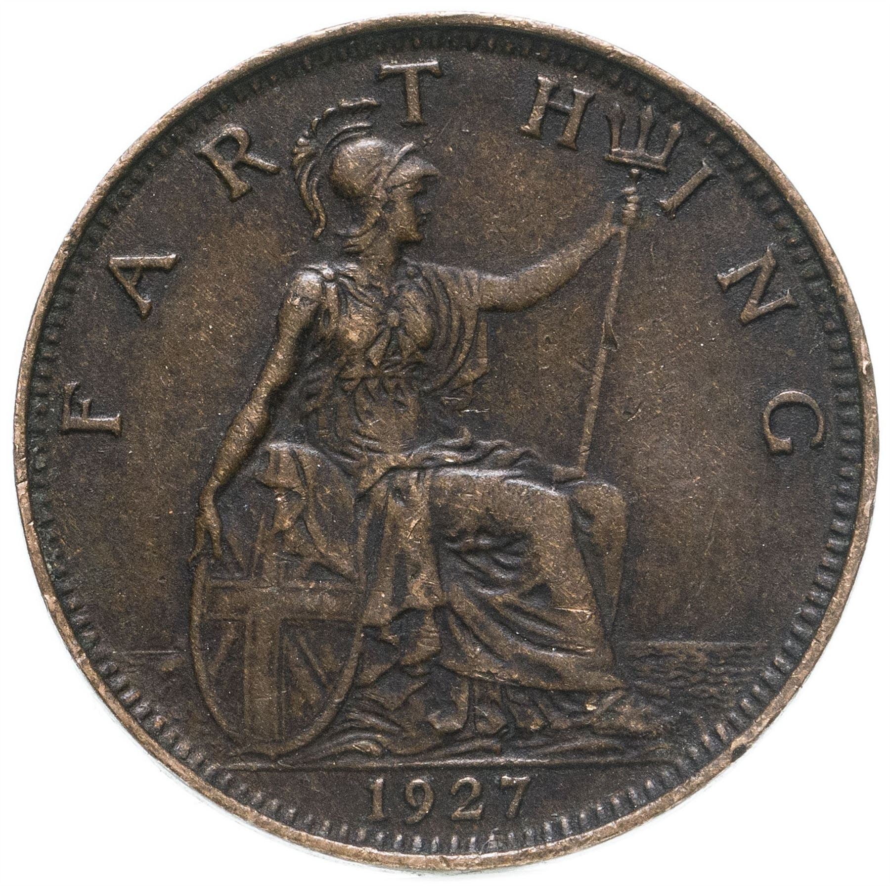 United Kingdom 1 Farthing - George V modified effigy | Coin KM825 1926 - 1936