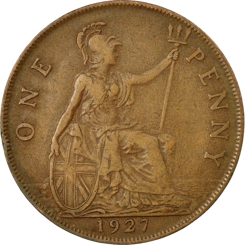 United Kingdom 1 Penny Coin | George V modified effigy | 1926 - 1927