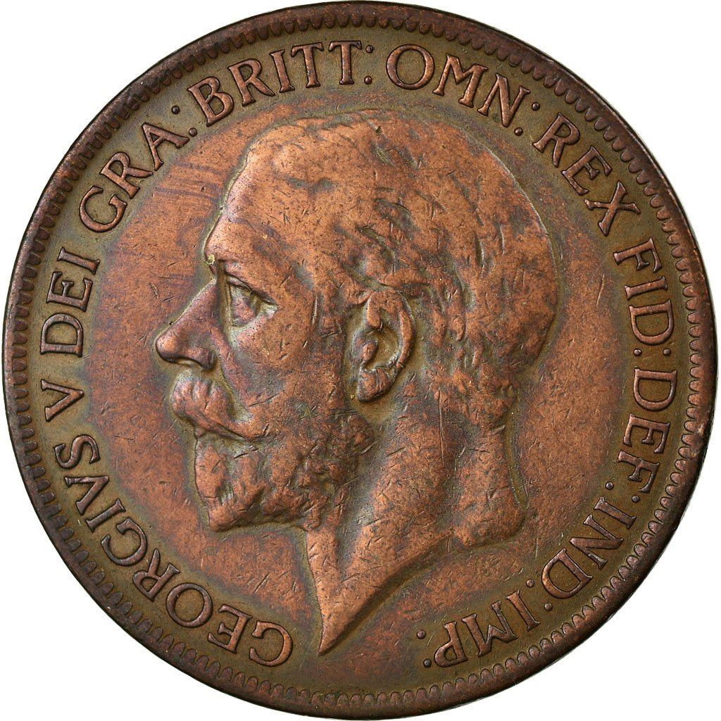 United Kingdom 1 Penny Coin | George V modified effigy | 1926 - 1927