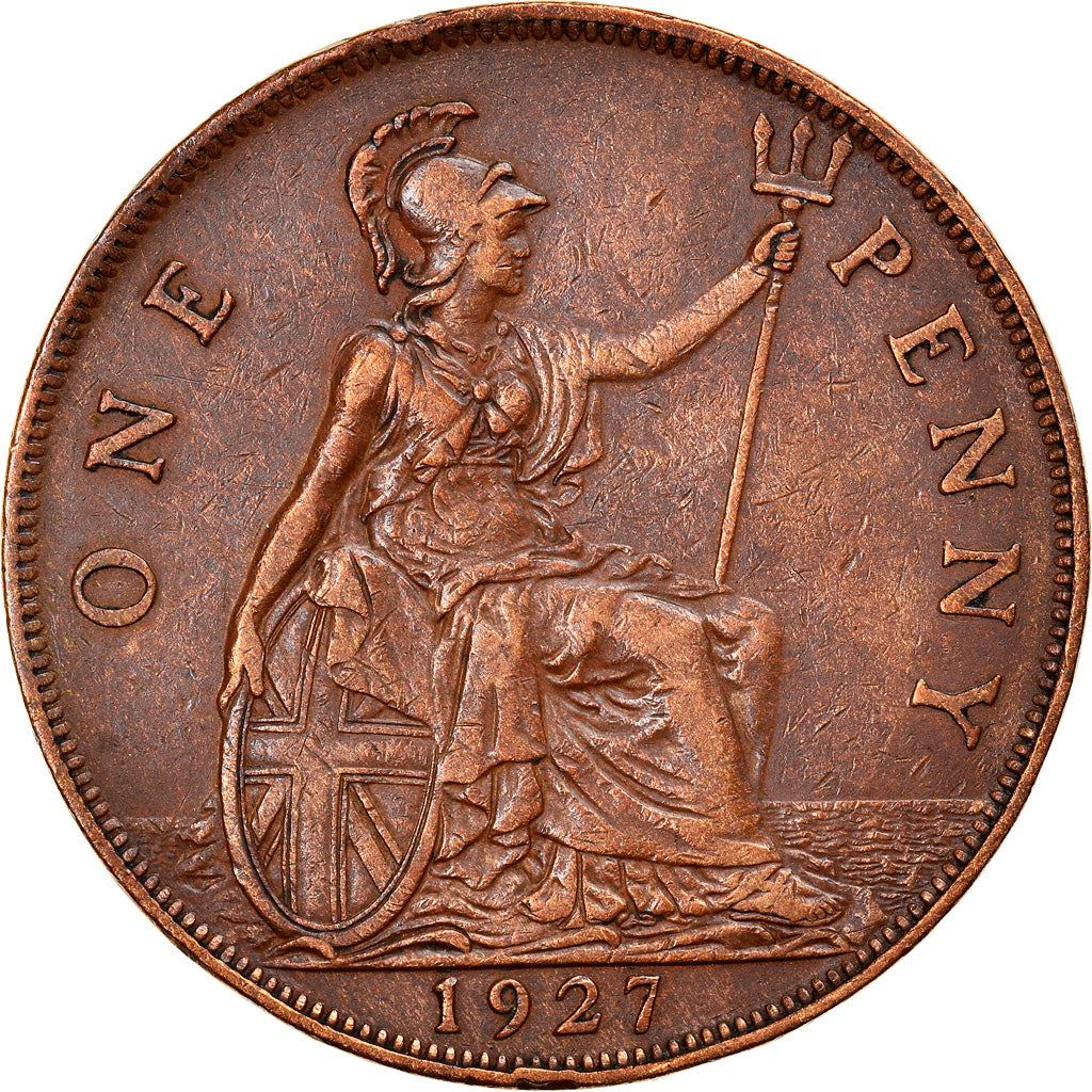 United Kingdom 1 Penny Coin | George V modified effigy | 1926 - 1927