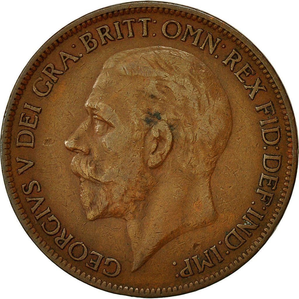 United Kingdom 1 Penny Coin | George V modified effigy | 1926 - 1927