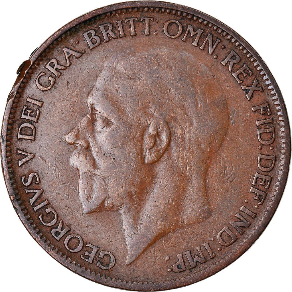 United Kingdom 1 Penny Coin | George V modified effigy | 1926 - 1927