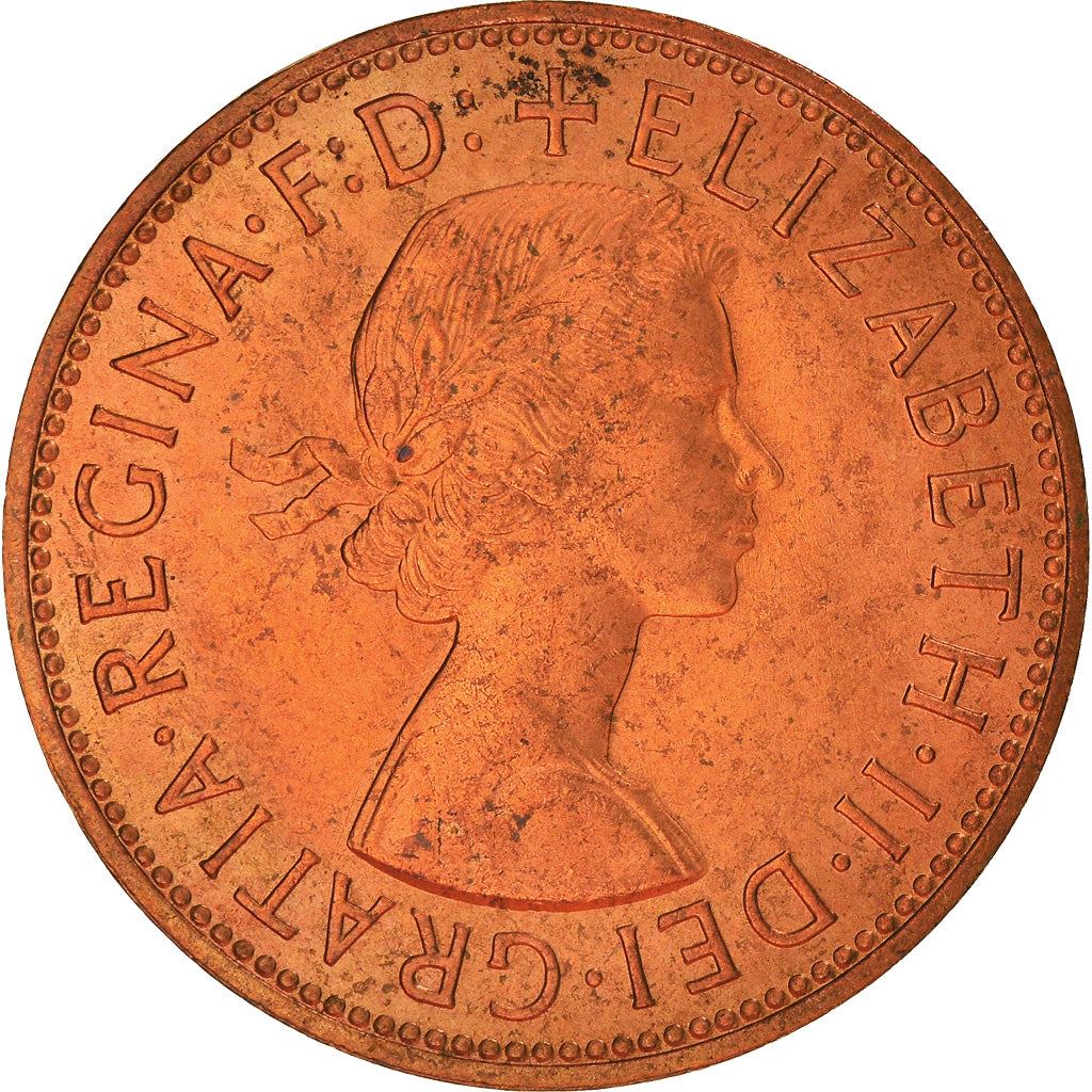 United Kingdom 1 Penny - Elizabeth II 1st portrait | without 'BRITT:OMN' | Coin KM897 1954 - 1970