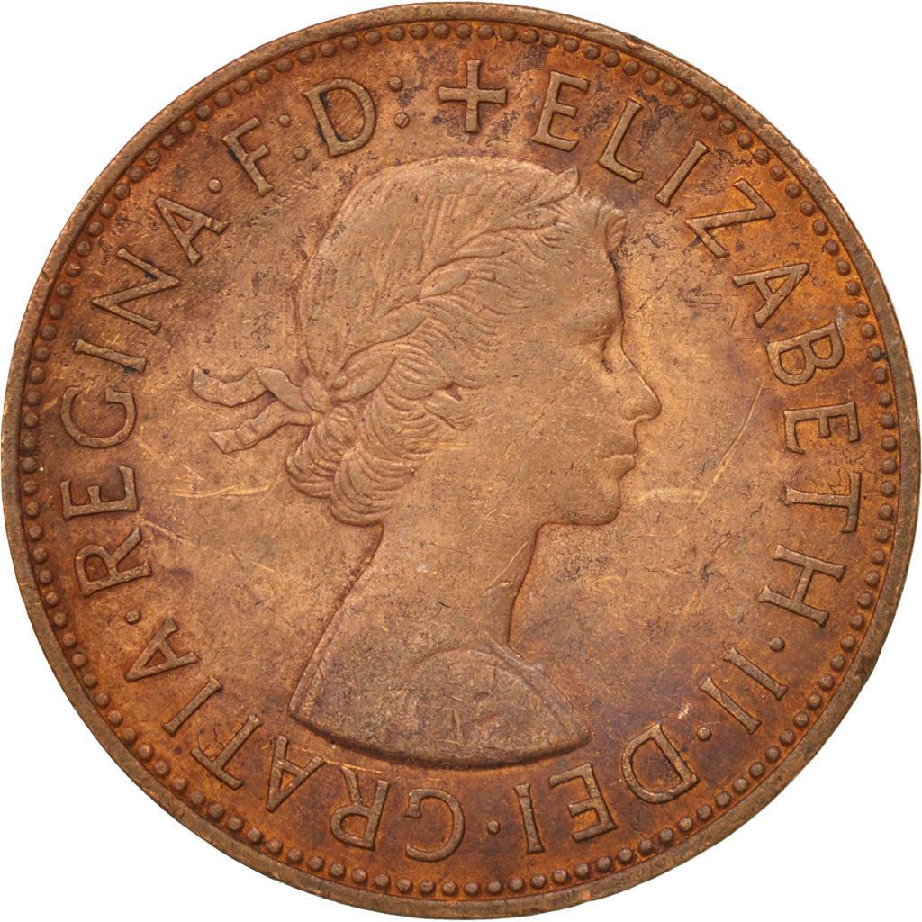 United Kingdom 1 Penny - Elizabeth II 1st portrait | without 'BRITT:OMN' | Coin KM897 1954 - 1970